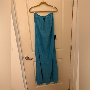 NWT Lulu's Aqua Strapless Dress
